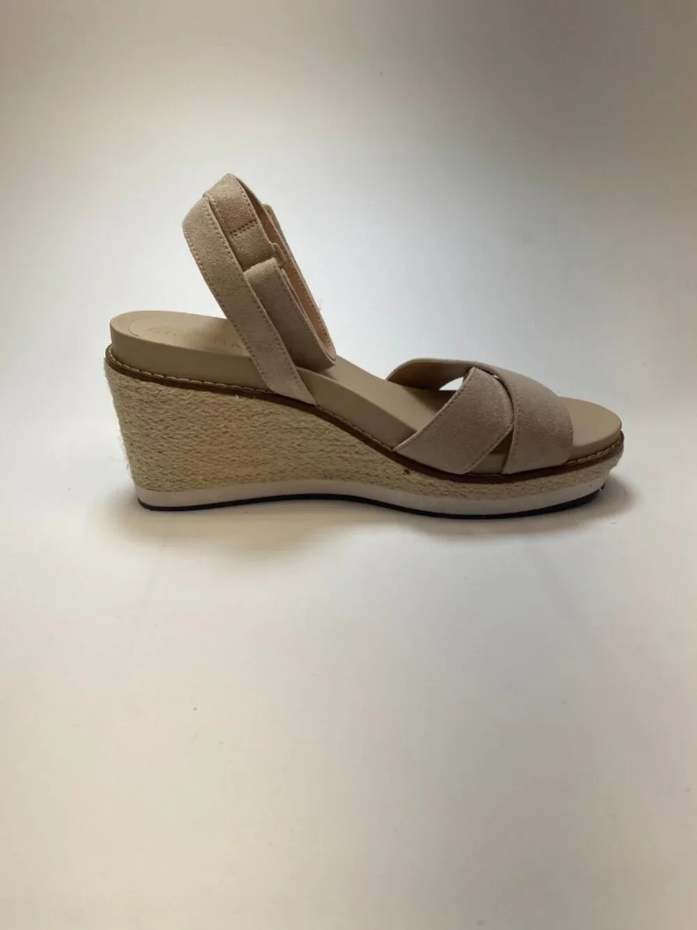 Cole Haan Women's CloudFeel Espadrille Sesame Wedge Sandals Sz 7